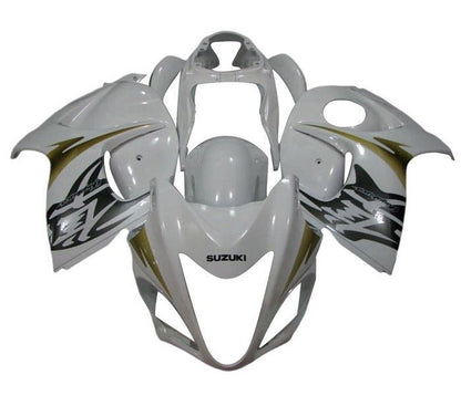 Suzuki GSX1300R Hayabusa (2008-2020) White, Gold, Gray Fairings at KingsMotorcycleFairings.com