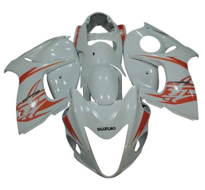 Suzuki GSX1300R Hayabusa Fairings (2008-2020) White, Orange at KingsMotorcycleFairings.com
