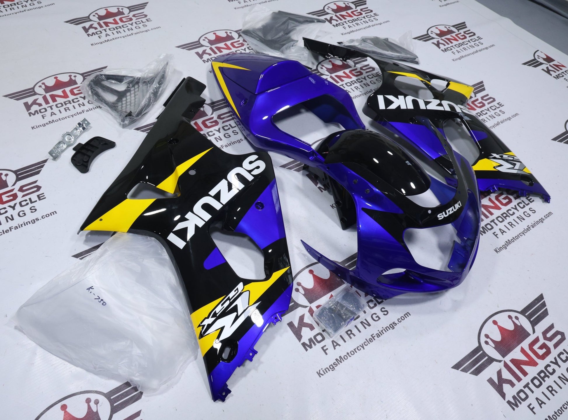 Suzuki GSXR1000 Fairing Kit (2000-2002) Blue, Black, Yellow at KingsMotorcycleFairings.com