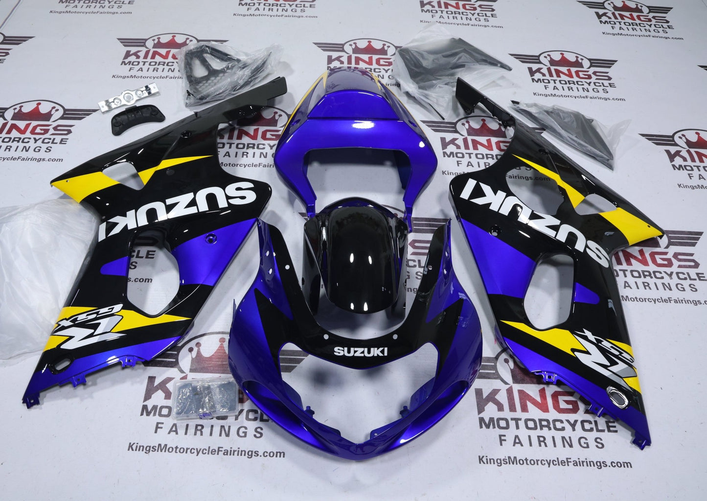 Suzuki GSXR1000 Fairing Kit (2000-2002) Blue, Black, Yellow from KingsMotorcycleFairings.com