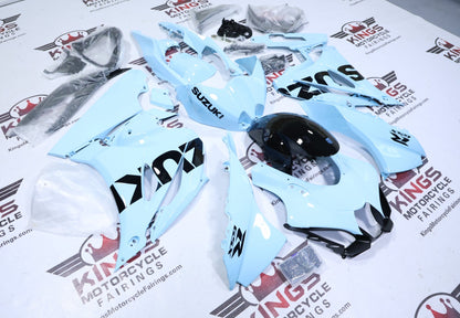 Suzuki GSXR1000 Fairing Kit (2017-2025) Light Blue Gloss, Black at KingsMotorcycleFairings.com