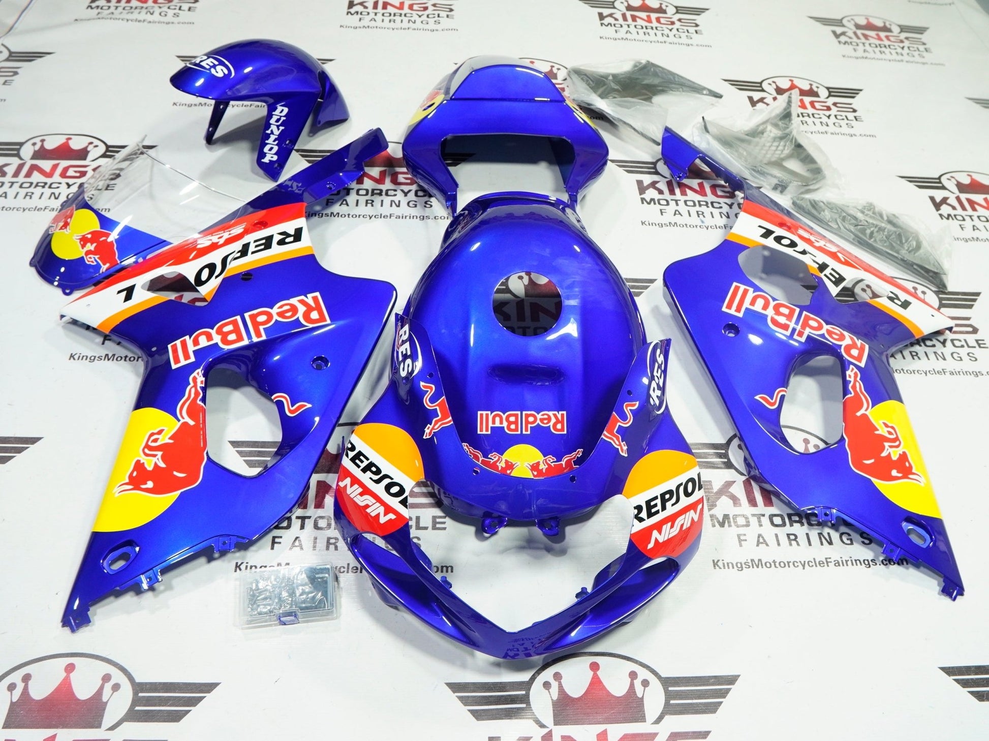 Suzuki GSXR1000 Fairings (2000-2002) Blue Red Bull at KingsMotorcycleFairings.com