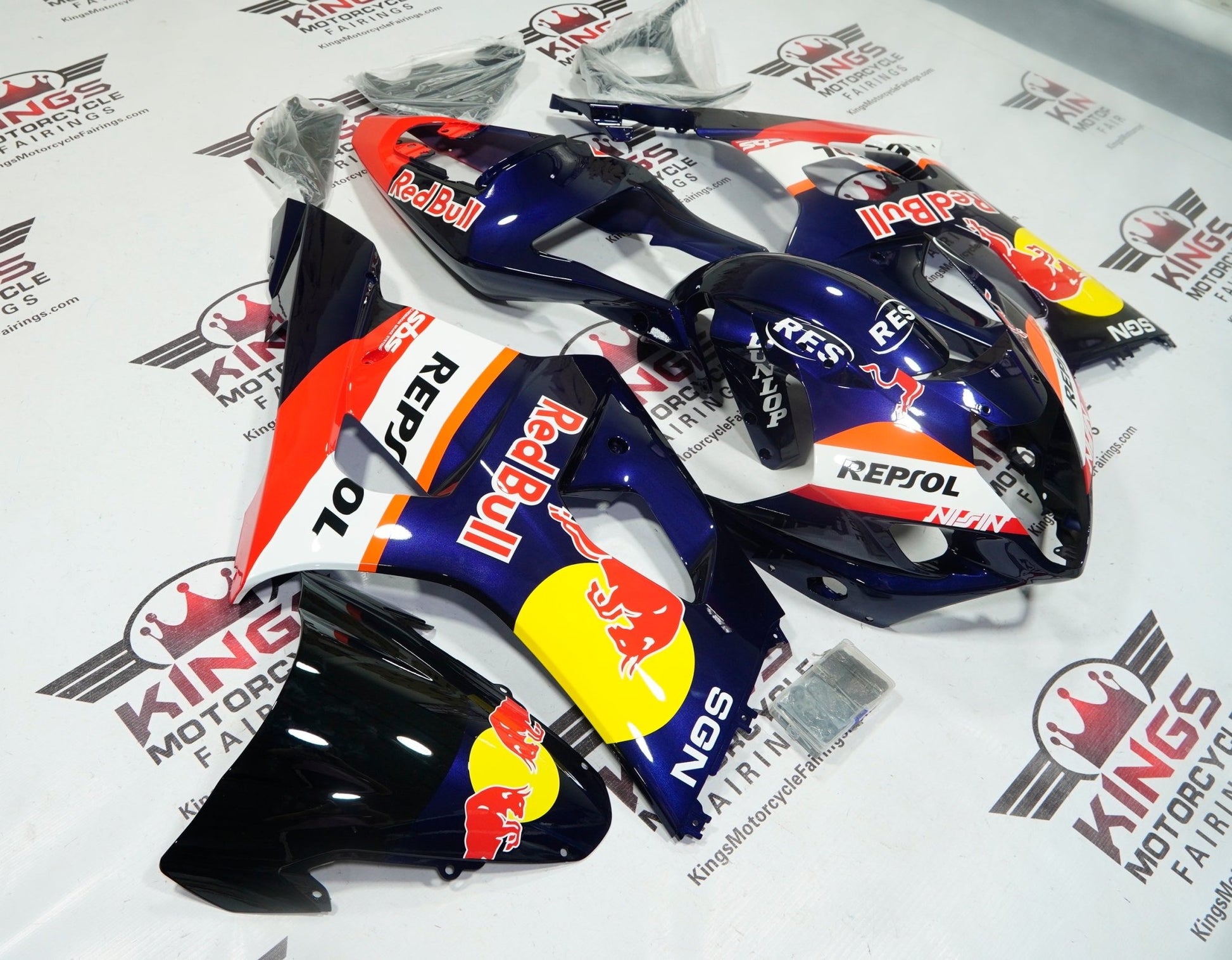 Suzuki GSXR1000 Fairings (2003-2004) Blue Repsol RedBull at KingsMotorcycleFairings.com