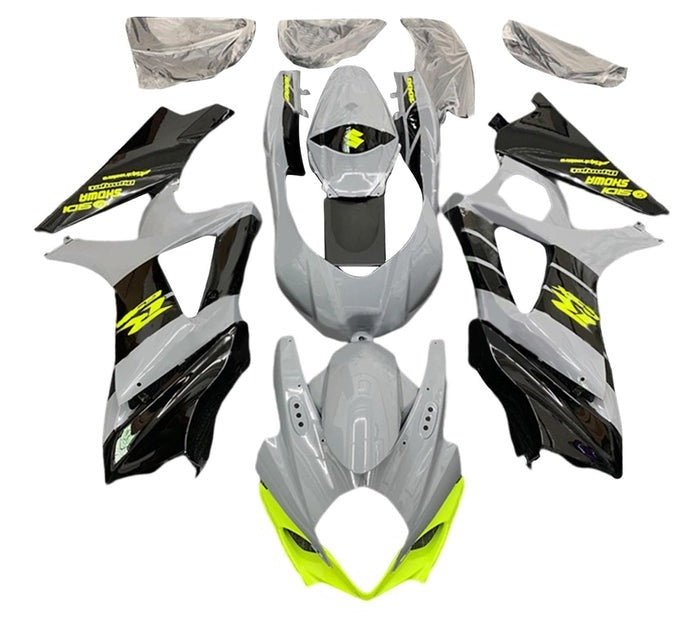 Suzuki GSXR 1000 Fairings (2005-2006) Gray, Black, Neon Yellow at KingsMotorcycleFairings.com