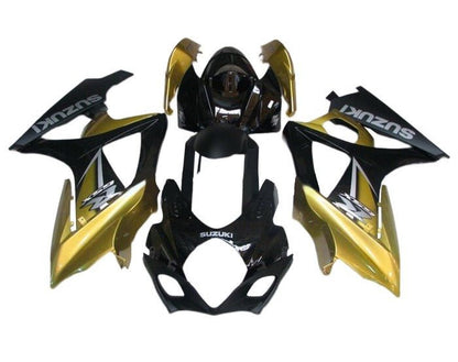 Suzuki GSXR 1000 Fairings (2007-2008) Black, Gold, Gray at KingsMotorcycleFairings.com