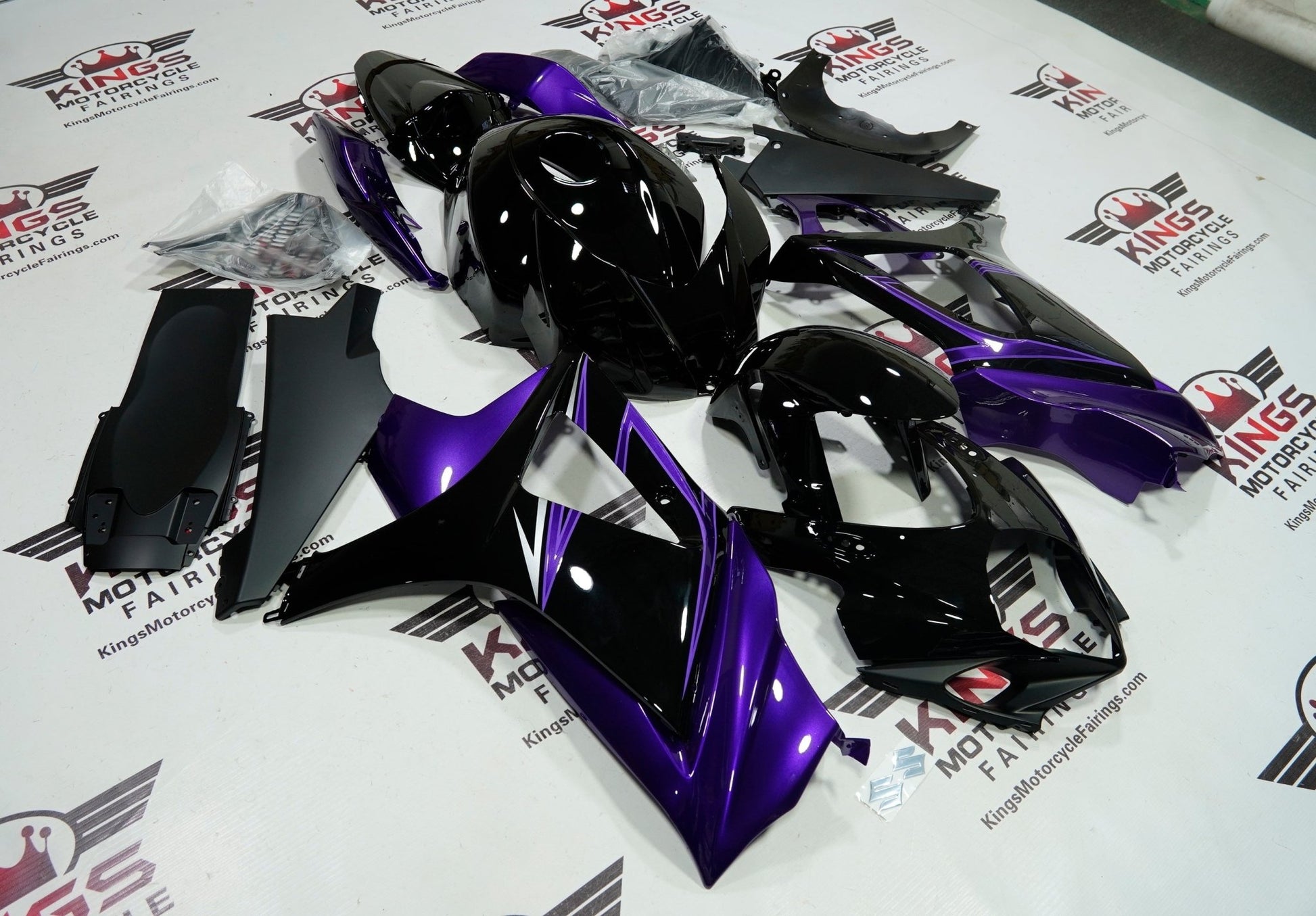 Suzuki GSXR 1000 Fairings (2007-2008) Purple, Black at KingsMotorcycleFairings.com