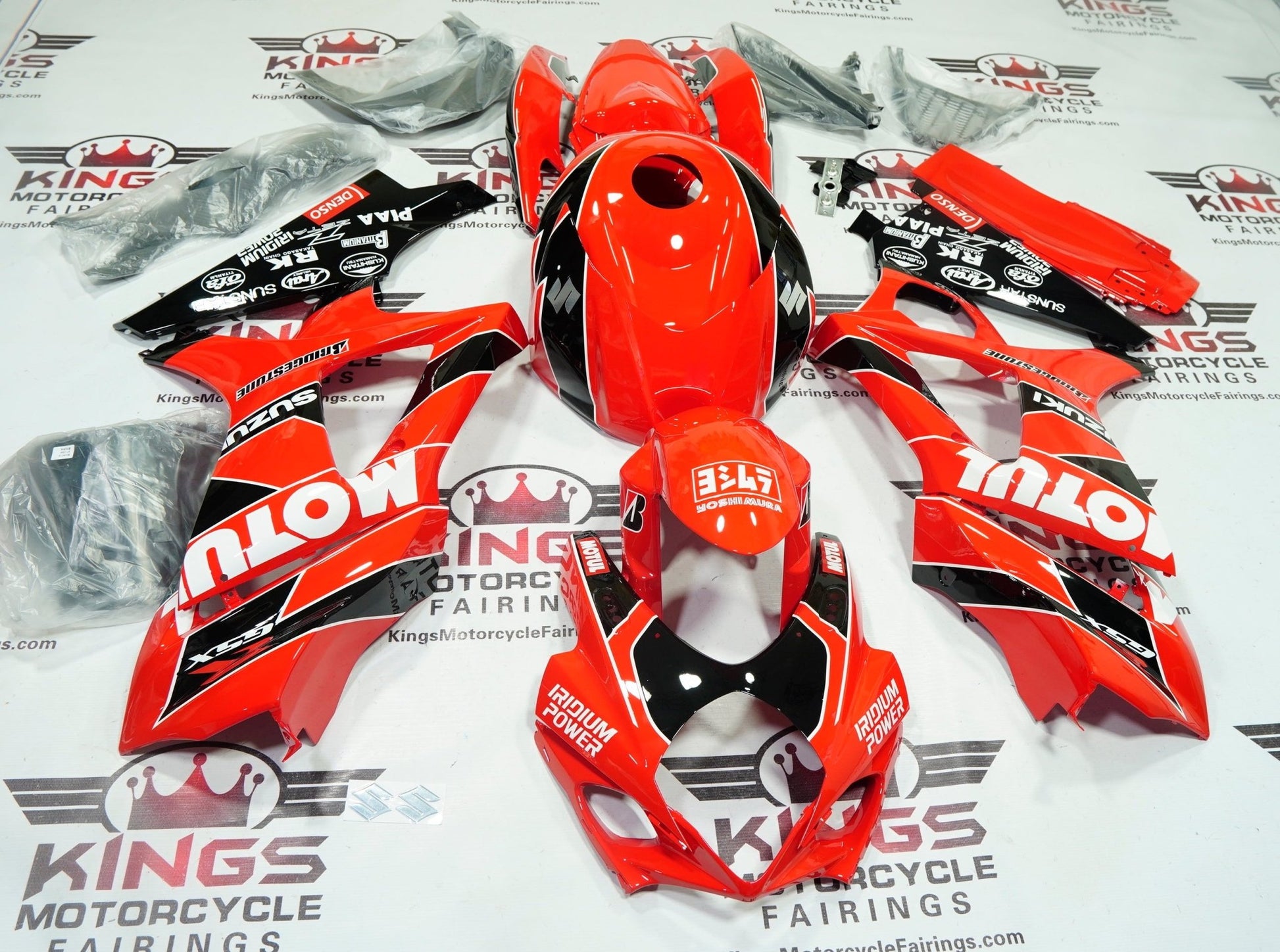 Suzuki GSXR1000 Fairings (2007-2008) Red, Black, White Motul at KingsMotorcycleFairings.com