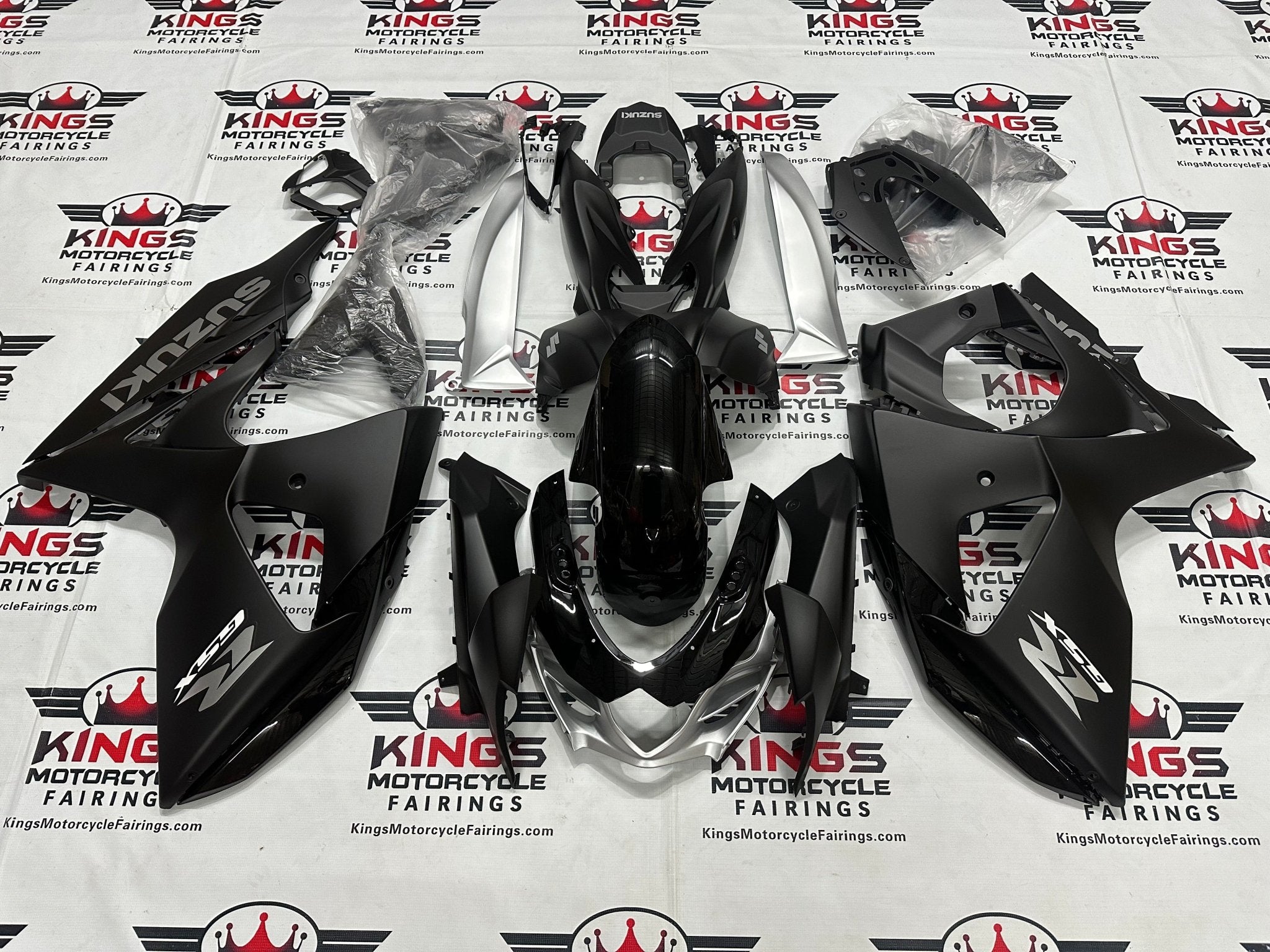 Suzuki GSXR1000 Fairings (2009-2016) Black Gloss, Matte Black, Matte Silver at KingsMotorcycleFairings.com