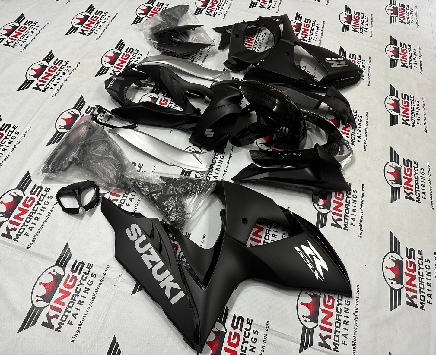 Suzuki GSXR1000 Fairings (2009-2016) Black Gloss, Matte Black, Matte Silver from KingsMotorcycleFairings.com