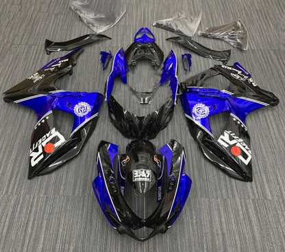 Suzuki GSXR 1000 Fairings (2009-2016) Black, Blue, White Stripe at KingsMotorcycleFairings.com