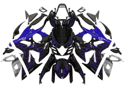 Suzuki GSXR1000 Fairings (2009-2016) Black, Purple Flames at KingsMotorcycleFairings.com