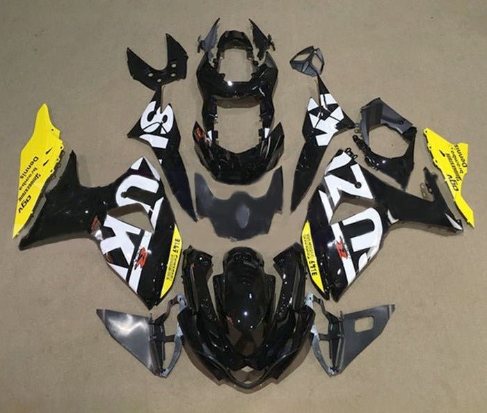 Suzuki GSXR 1000 Fairings (2009-2016) Black, White, Yellow at KingsMotorcycleFairings.com