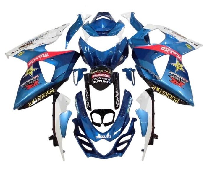 Suzuki GSXR1000 Fairings (2009-2016) Blue, White Rockstar at KingsMotorcycleFairings.com