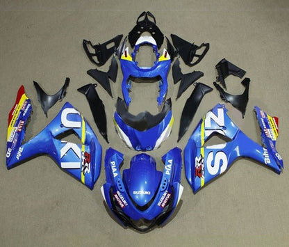 Suzuki GSXR 1000 Fairings (2009-2016) Blue, Yellow Stripe at KingsMotorcycleFairings.com
