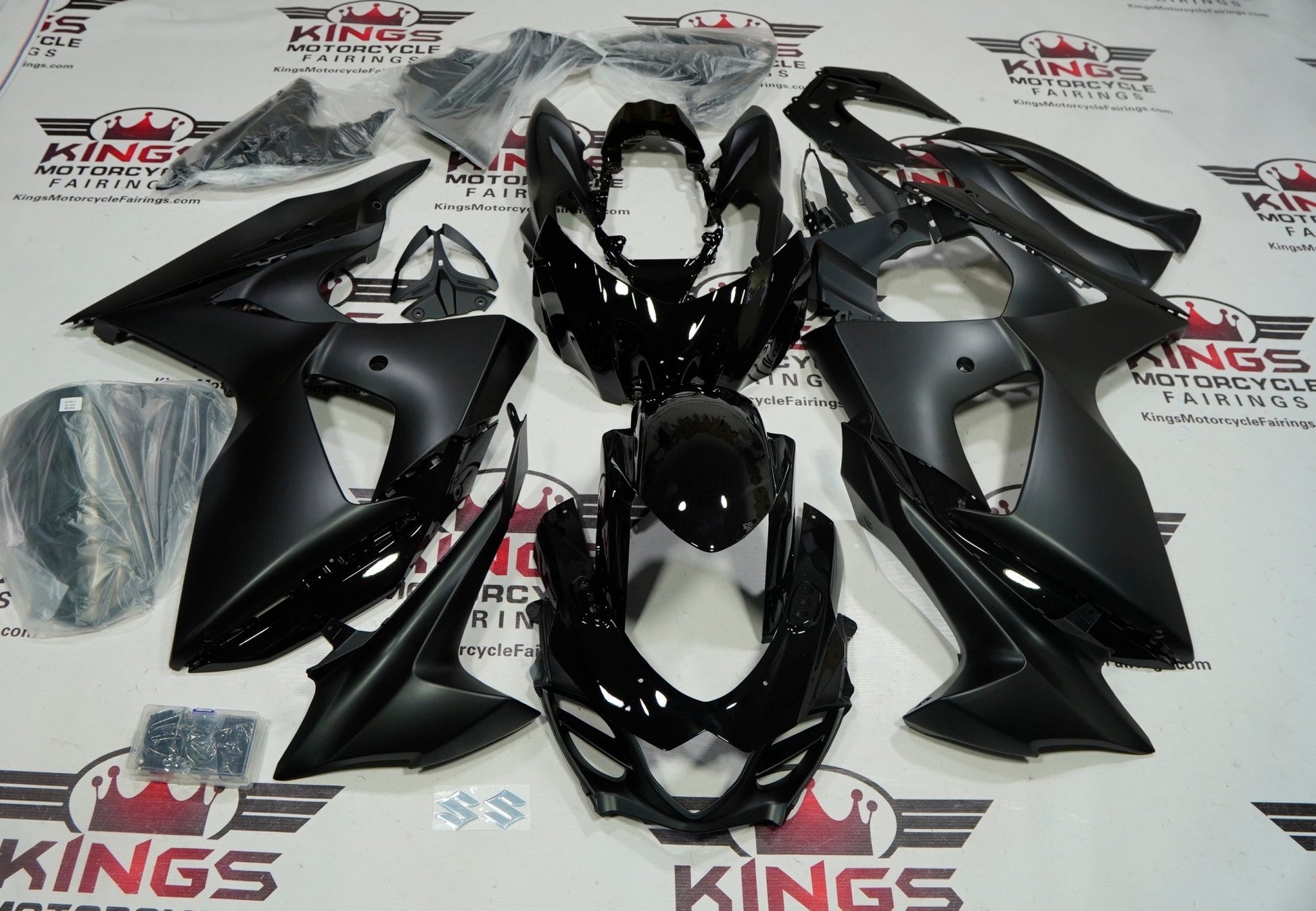 Suzuki GSXR1000 Fairings (2009-2016) Gloss Black, Matte Black at KingsMotorcycleFairings.com