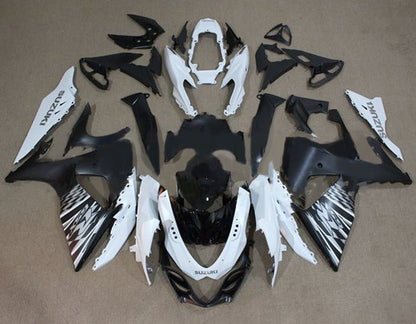 Suzuki GSXR1000 Fairings (2009-2016) Matte White, Black, Silver Checker from KingsMotorcycleFairings.com