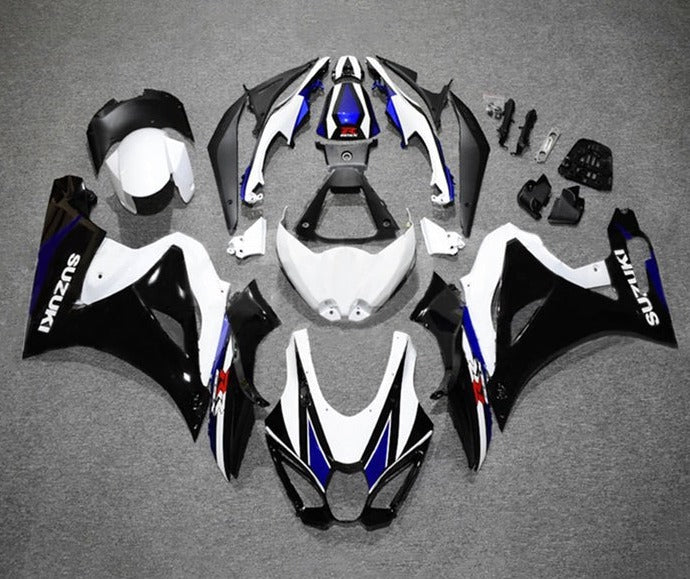 Suzuki GSXR1000 Fairings (2017-2025) Black, White, Blue at KingsMotorcycleFairings.com