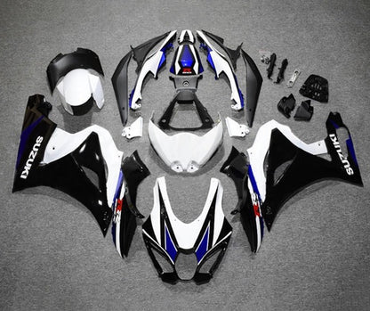 Suzuki GSXR1000 Fairings (2017-2025) Black, White, Blue at KingsMotorcycleFairings.com