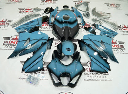 Suzuki GSXR1000 Fairings (2017-2025) Blue, Faux Carbon Fiber at KingsMotorcycleFairings.com