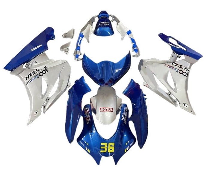 Suzuki GSXR1000 Fairings (2017-2025) Blue, Silver Motul at KingsMotorcycleFairings.com