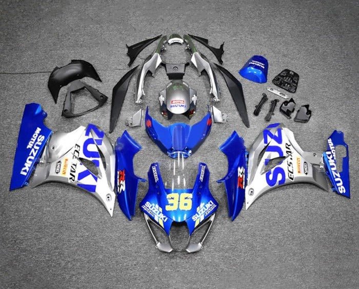 Suzuki GSXR1000 Fairings (2017-2025) Blue, Silver, Ecstar at KingsMotorcycleFairings.com