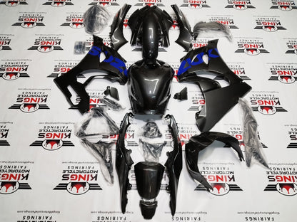 Suzuki GSXR1000 Fairings (2017-2025) Faux Carbon Fiber, Blue, Red from KingsMotorcycleFairings.com