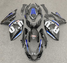 Suzuki GSXR 1000 Fairings (2017-2025) Faux Carbon Fiber, White, Blue at KingsMotorcycleFairings.com