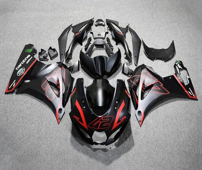 Suzuki GSXR1000 Fairings (2017-2025) Matte Black, Red #42 at KingsMotorcycleFairings.com