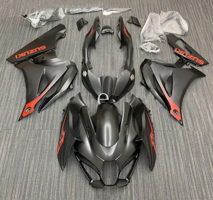 Suzuki GSXR1000 Fairings (2017-2025) Matte Black, Red at KingsMotorcycleFairings.com