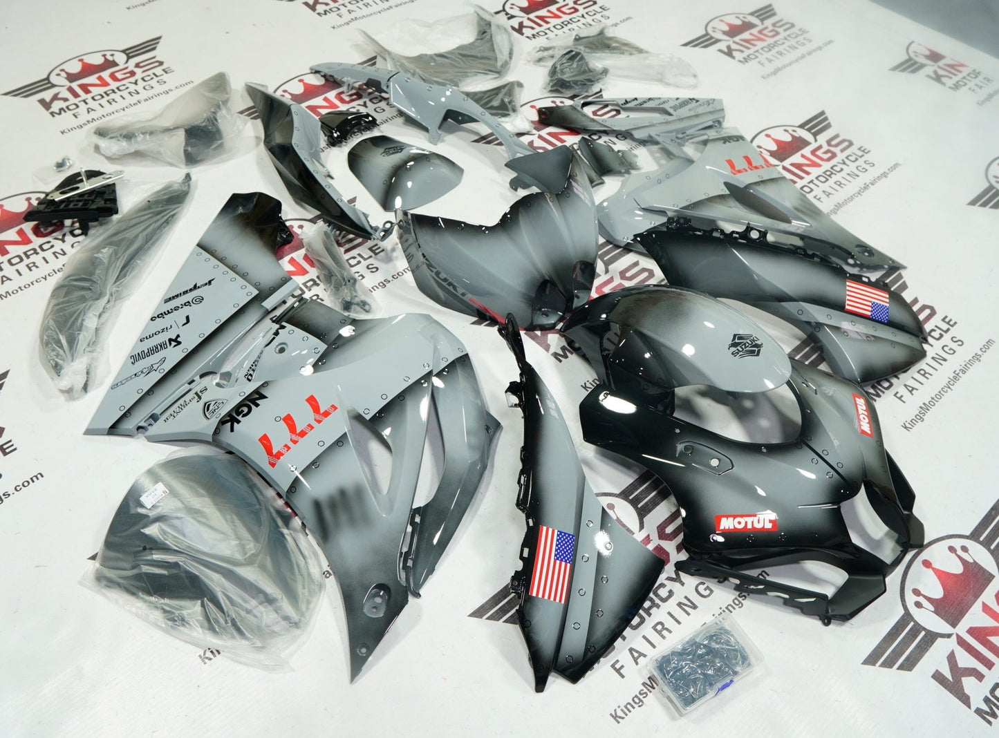 Suzuki GSXR1000 Fairings (2017-2025) Nardo Gray 777 at KingsMotorcycleFairings.com