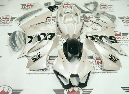 Suzuki GSXR1000 Fairings (2017-2025) Pearl White, Black from KingsMotorcycleFairings.com