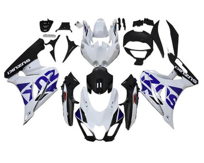 Suzuki GSXR1000 Fairings (2017-2025) White, Black, Blue at KingsMotorcycleFairings.com
