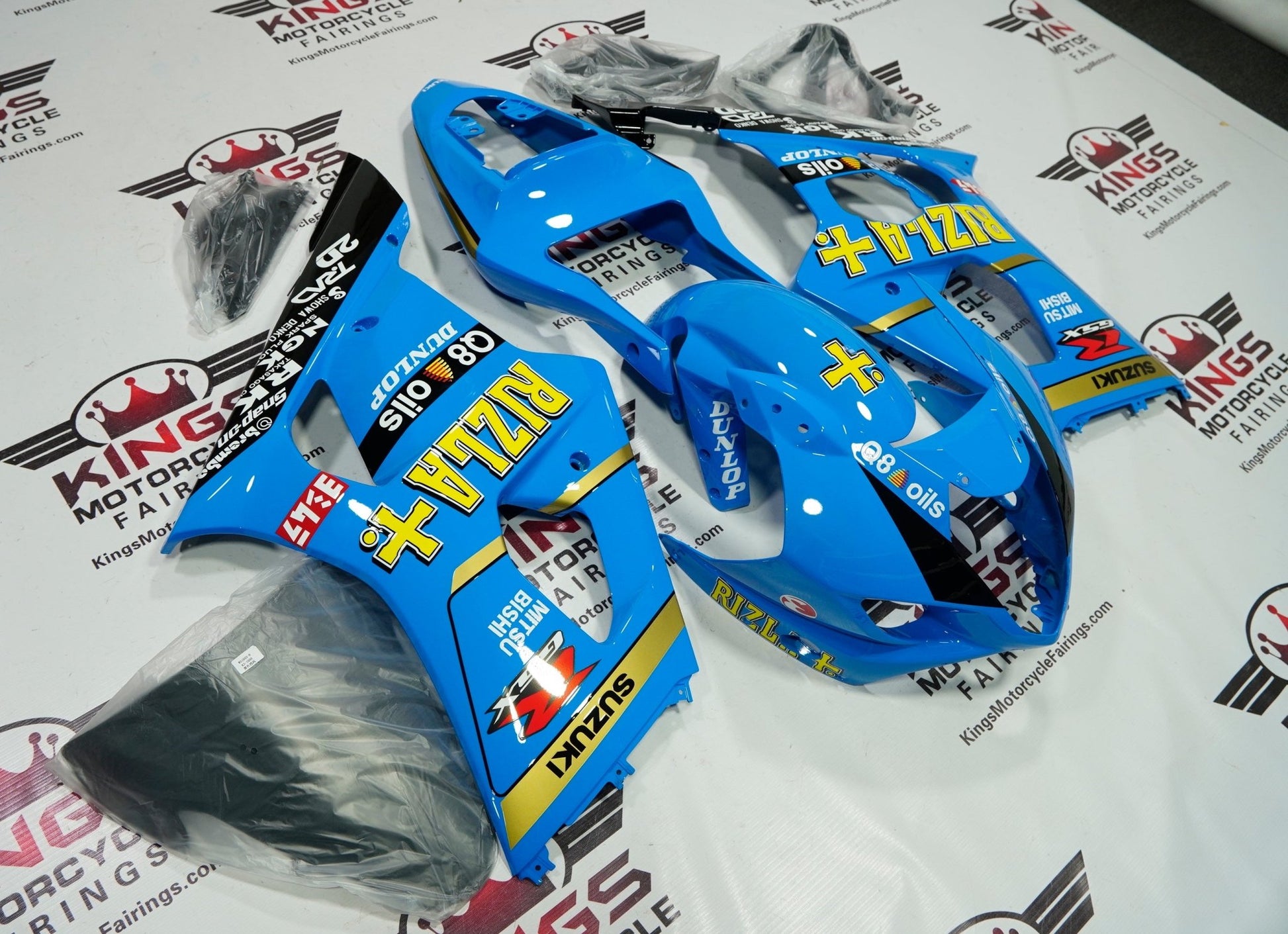 Suzuki GSXR1000 (2003-2004) Light Blue Rizla Fairings at KingsMotorcycleFairings.com