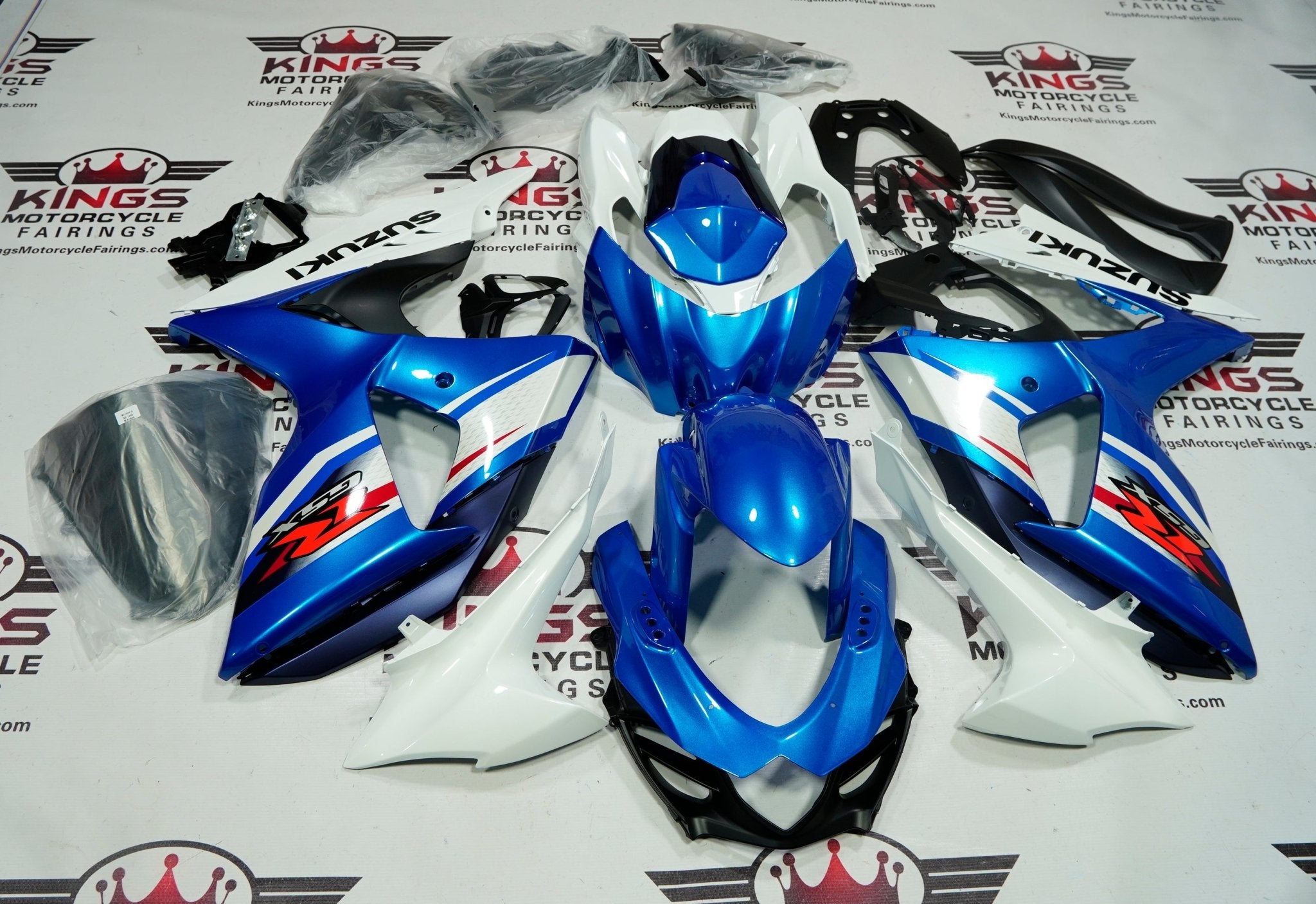 Suzuki GSXR1000 (2009-2016) Blue, White, Red & Black Fairings at KingsMotorcycleFairings.com