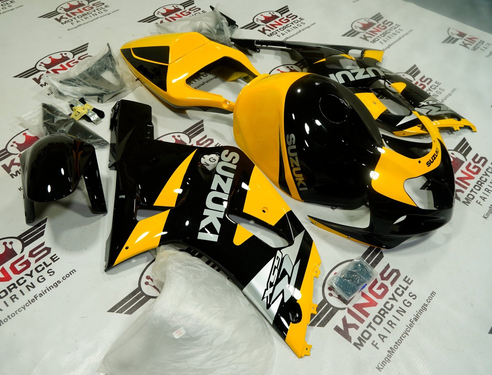 Suzuki GSXR 600 Fairing Kit (2000-2003) Yellow, Black, Silver at KingsMotorcycleFairings.com