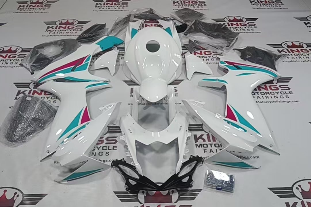 Suzuki GSXR600 Fairing Kit (2011-2024) White, Turquoise, Pink at KingsMotorcycleFairings.com