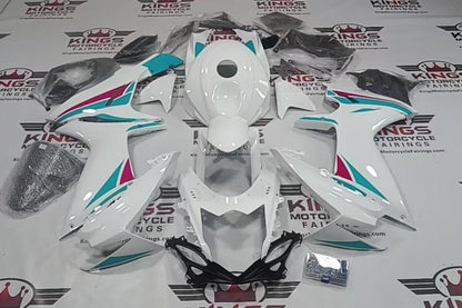 Suzuki GSXR600 Fairing Kit (2011-2024) White, Turquoise, Pink at KingsMotorcycleFairings.com