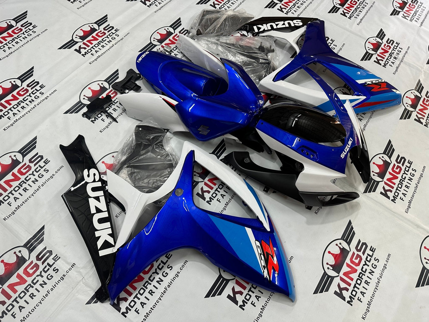Suzuki GSXR600 Fairing Set (2006-2007) White, Dual Blue, Red, Black from KingsMotorcycleFairings.com