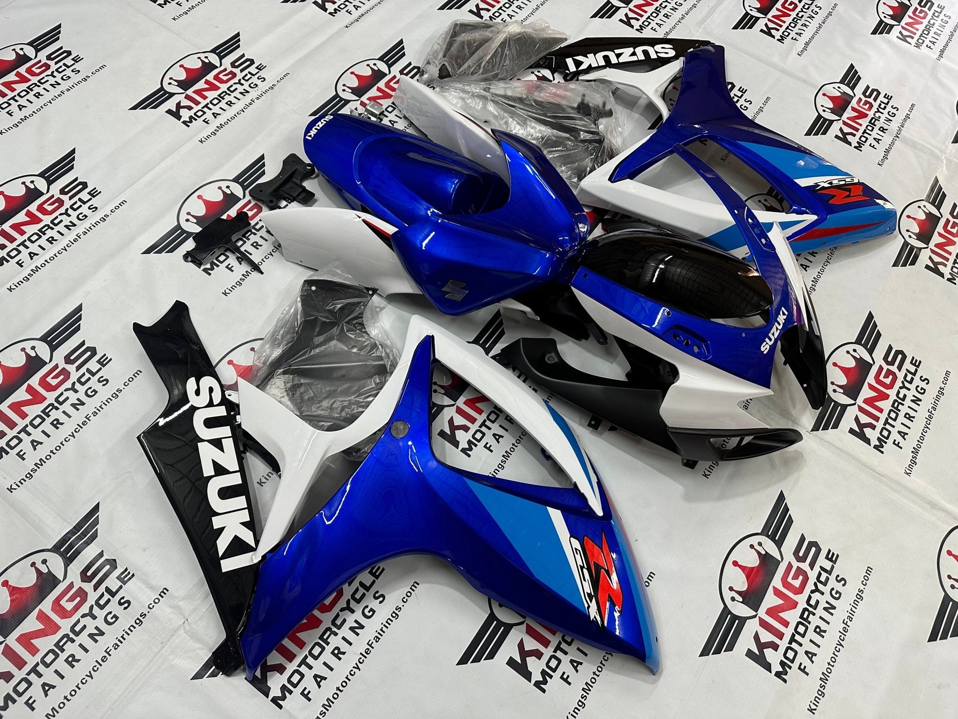 Suzuki GSXR600 Fairing Set (2006-2007) White, Dual Blue, Red, Black from KingsMotorcycleFairings.com