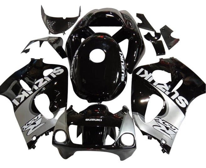 Suzuki GSXR600 Fairings (1996-1999) Black, Silver at KingsMotorcycleFairings.com