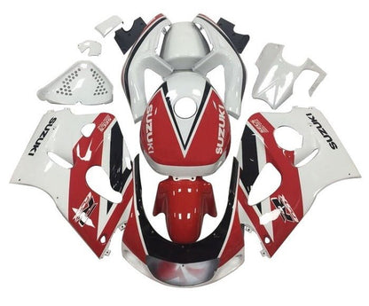 Suzuki GSXR 600 Fairings (1996-1999) Red, White, Black Stripe at KingsMotorcycleFairings.com