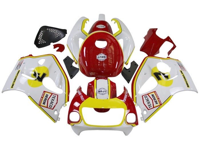 Suzuki GSXR600 Fairings (1996-1999) White, Red, Yellow Texaco at KingsMotorcycleFairings.com