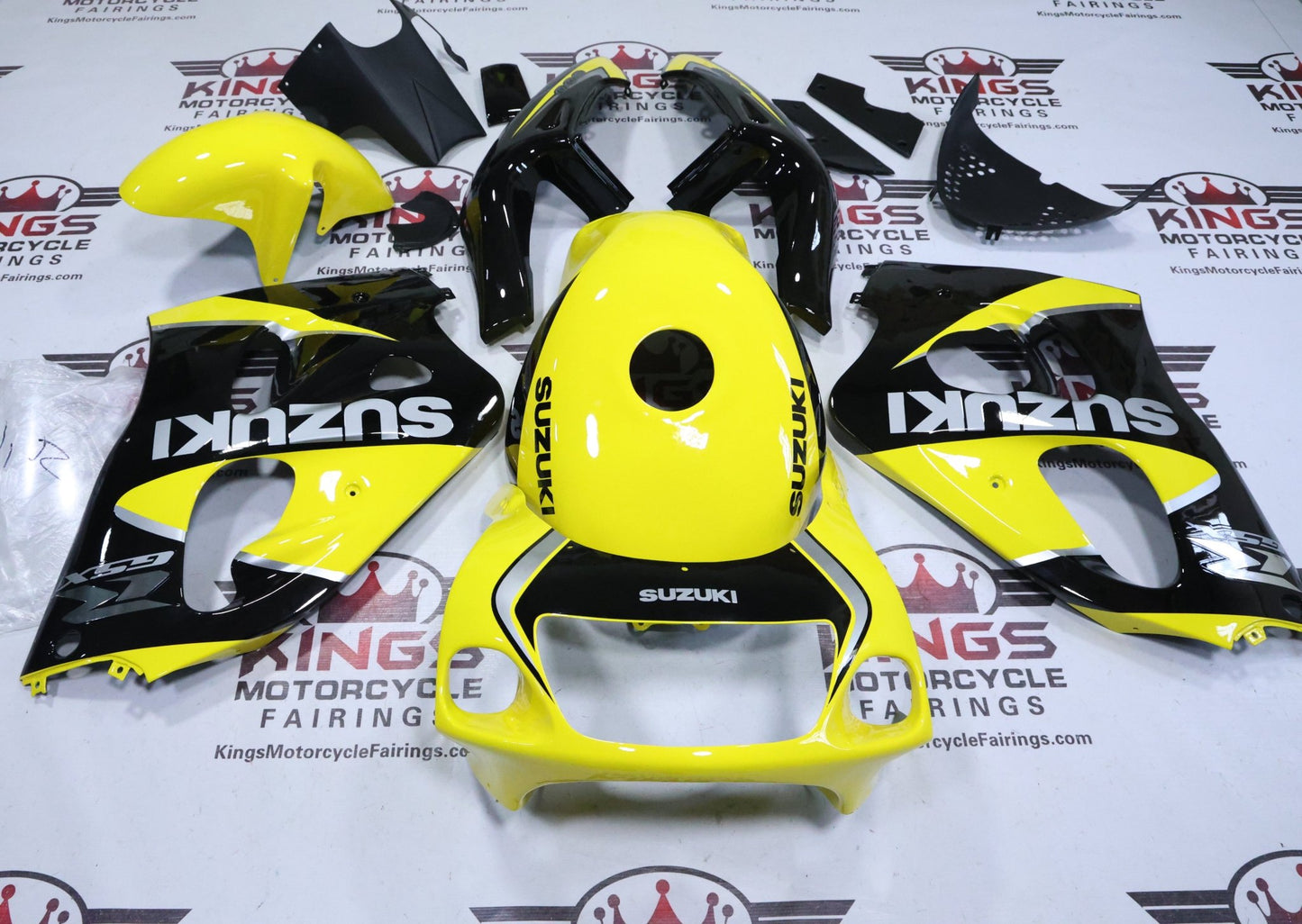 Suzuki GSXR600 Fairings (1996-1999) Yellow, Black, Gray at KingsMotorcycleFairings.com