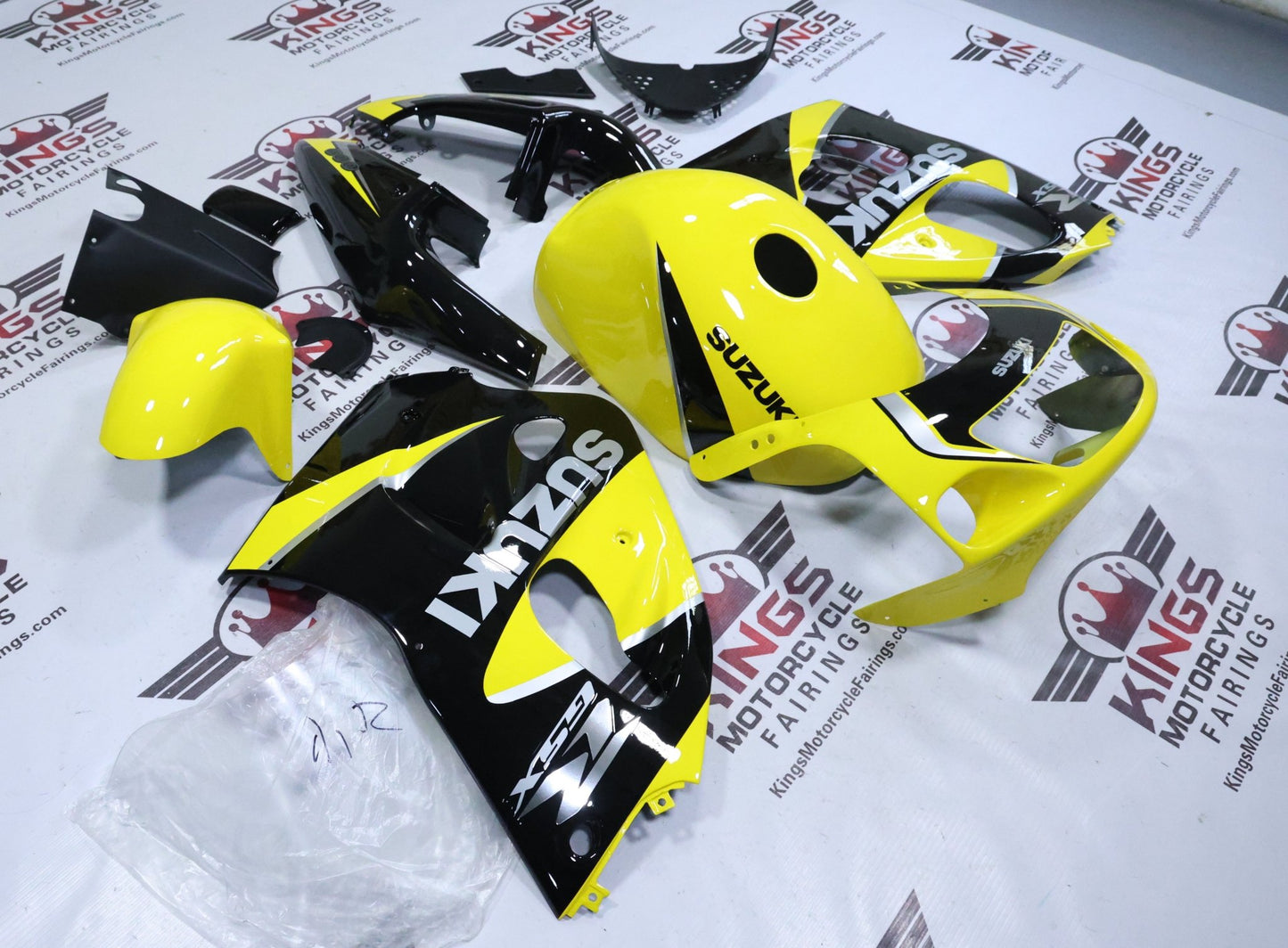 Suzuki GSXR600 Fairings (1996-1999) Yellow, Black, Gray from KingsMotorcycleFairings.com