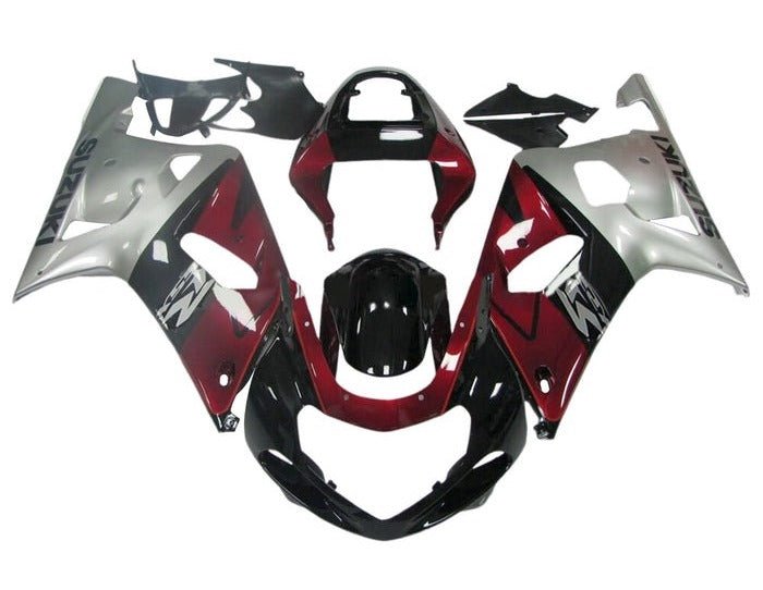 Suzuki GSXR600 Fairings (2000-2003) Black, Dark Red, Silver at KingsMotorcycleFairings.com