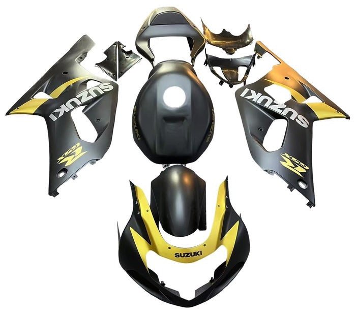 Suzuki GSXR 600 Fairings (2000-2003) Matte Black, Matte Yellow at KingsMotorcycleFairings.com