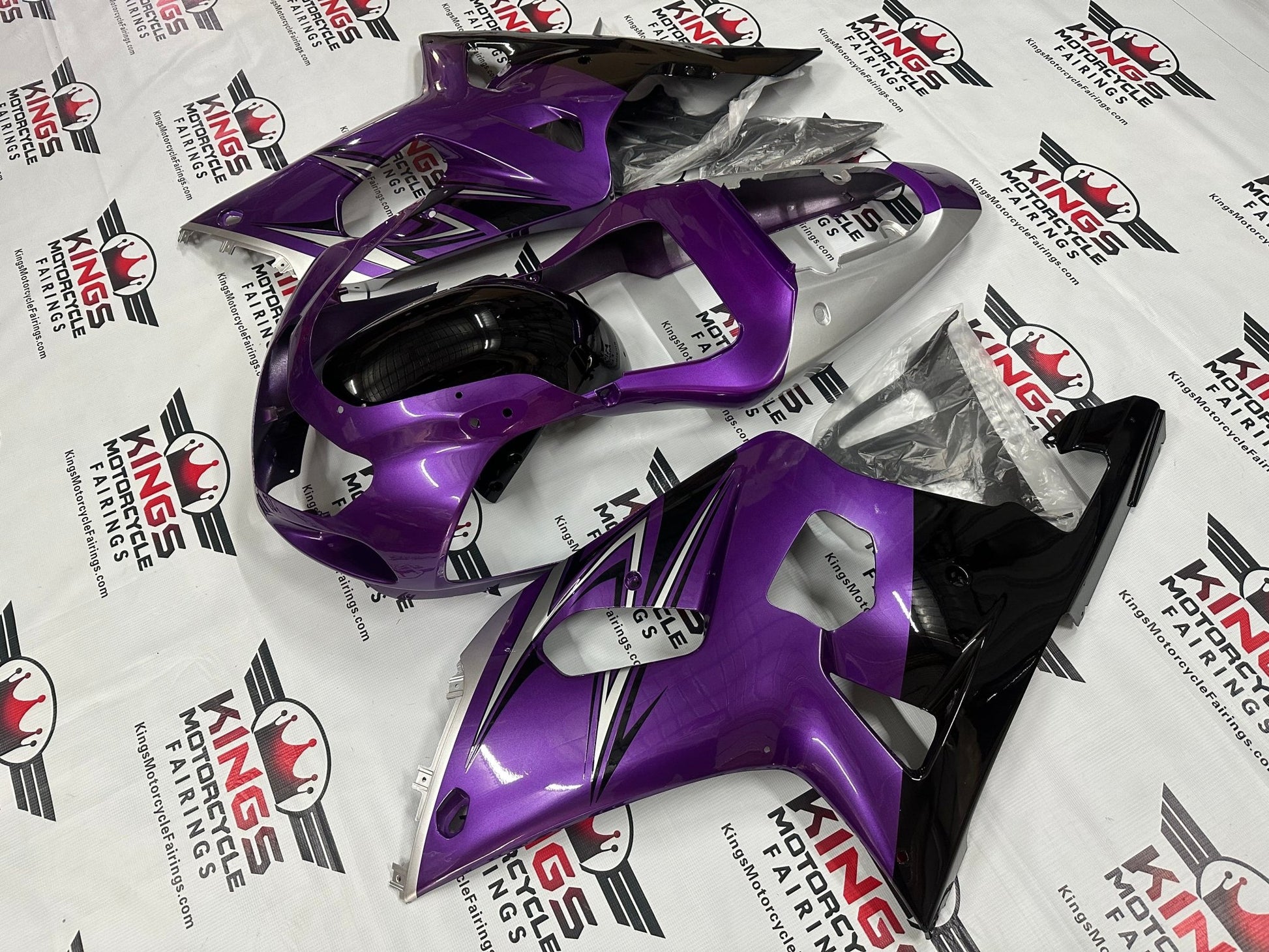 Suzuki GSXR600 Fairings (2000-2003) Purple, Black, Silver from KingsMotorcycleFairings.com