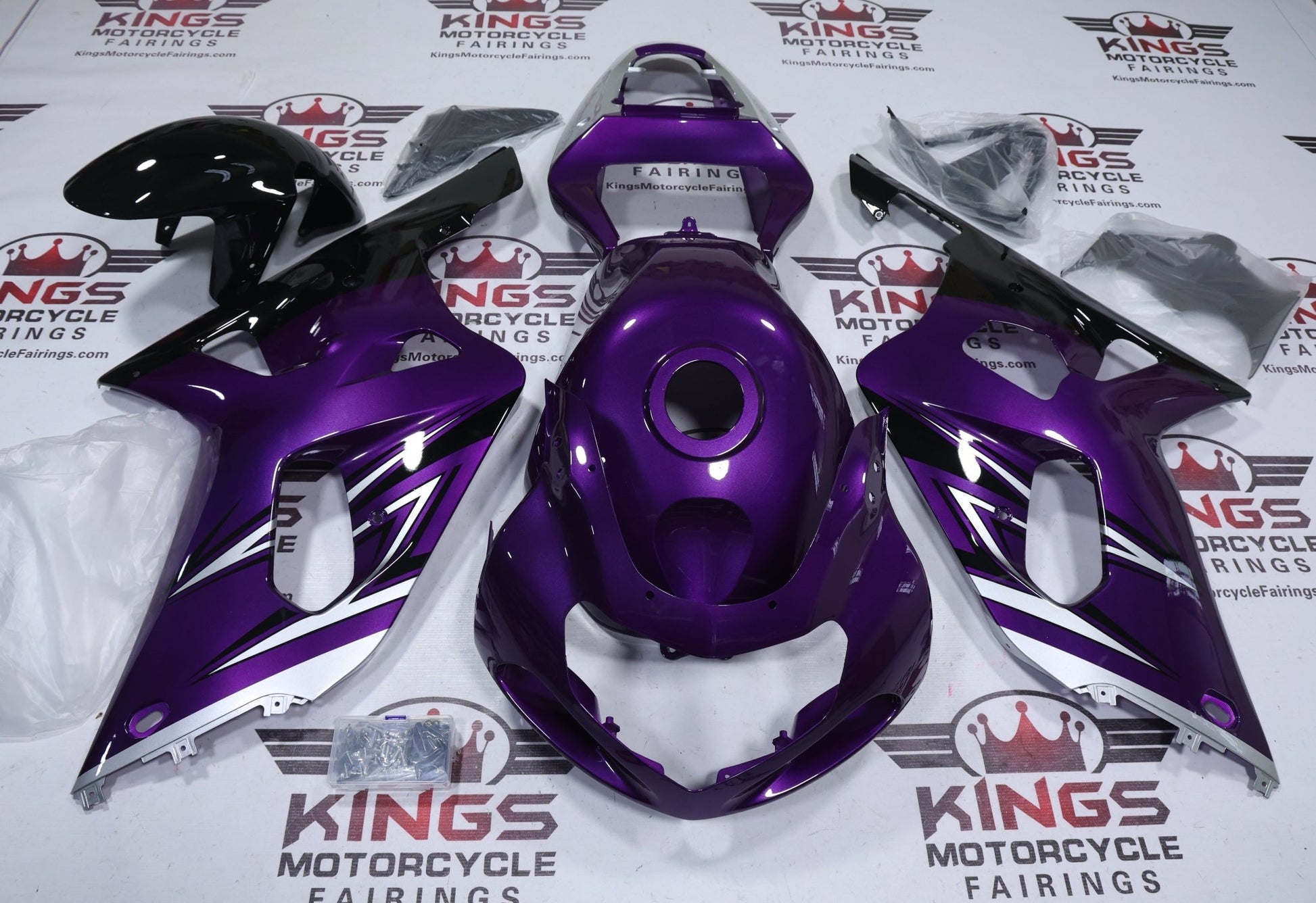 Suzuki GSXR600 Fairings (2000-2003) Purple, Silver, Black from KingsMotorcycleFairings.com
