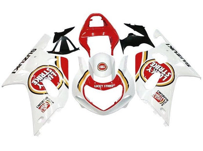 Suzuki GSXR 600 Fairings (2000-2003) White, Red, Gold Lucky Strike at KingsMotorcycleFairings.com