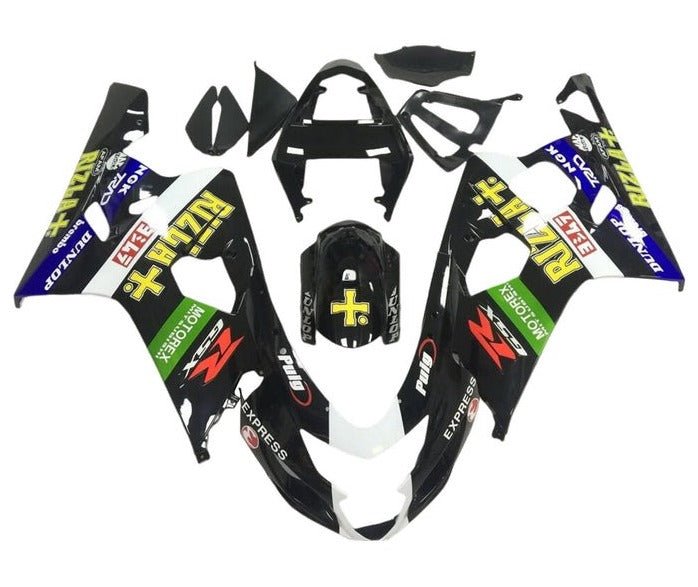 Suzuki GSXR600 Fairings (2004-2005) Black, Yellow Rizla at KingsMotorcycleFairings.com